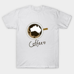 Coffee love Australia Digital Drawing T-Shirt